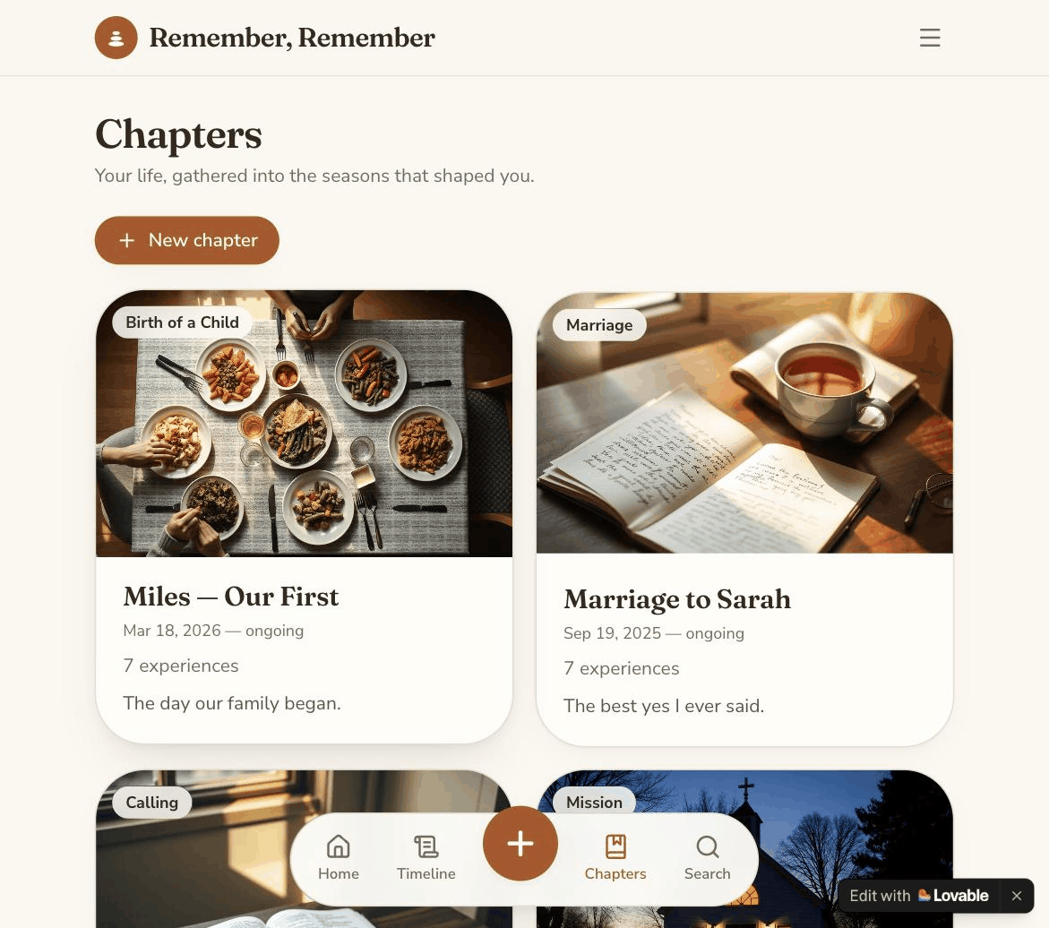 Chapters view